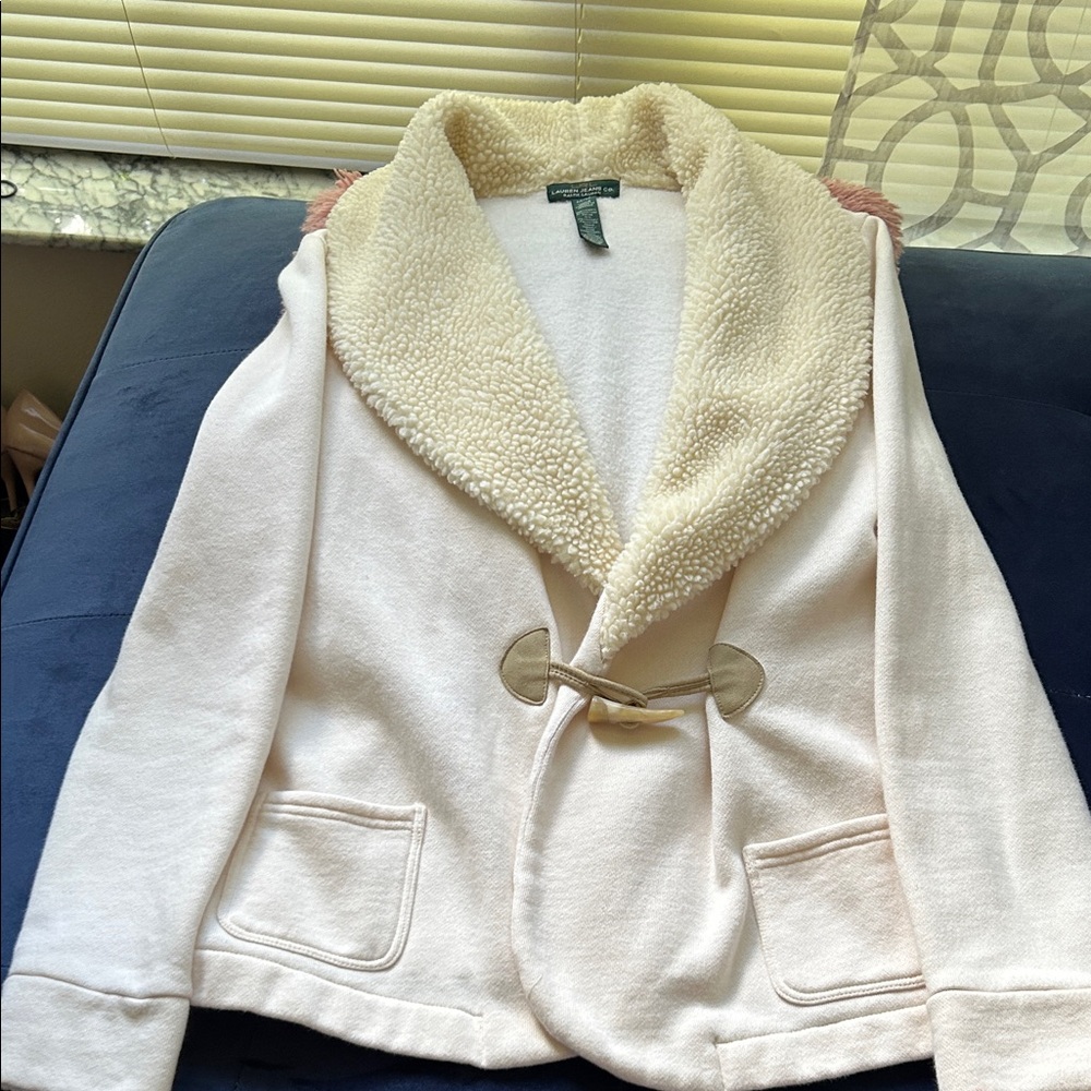 Women's Cream Jacket with Sherpa Collar